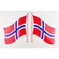 Selvheftende Flaggklistremerke Norge 12 x 8 cm