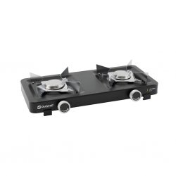 Campingspis for engangsflasker med gjenger (f.eks. Primus) med to kraftige brennere (2x3000W).