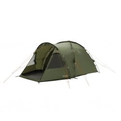 Easy Camp Kinn 4, et rimelig 4-manns familietelt med to mørke soverom og en lys stue.