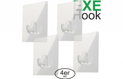 Haken EXE Quadrat S Matt 4 kg 4er-Pack
