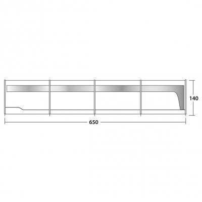 Måttskiss för Outwell Vindskydd Premium för husvagn, husbil och familjetält.
