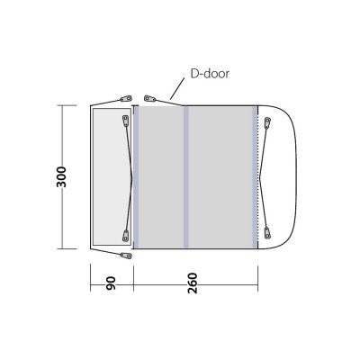 Planlösning för Outwell Newburg 260 Air Biltält