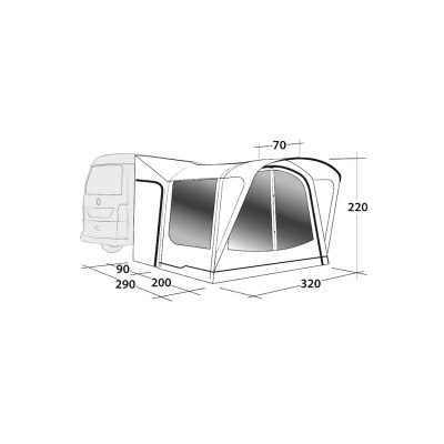 Dimentioner Parkville 200SA Tall husbilstält