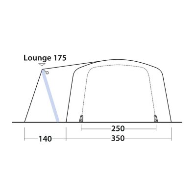 Dörrskiss för familjetältet Outwell Oakdale 5PA