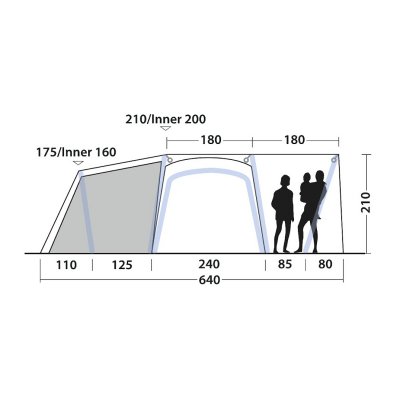 Höjdskiss för Outwell Oakdale 5PA