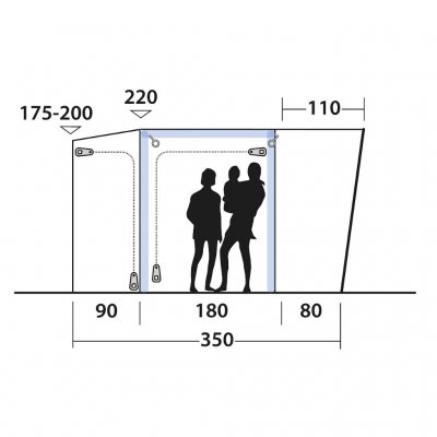 Höjdskiss Outwell Maryville 260SA Biltält