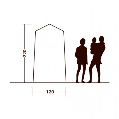 Høydeskisse 2 Outwell Seahaven dusj/toaletttelt.