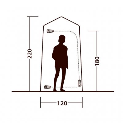 Høydeskisse Outwell Seahaven dusj/toaletttelt.
