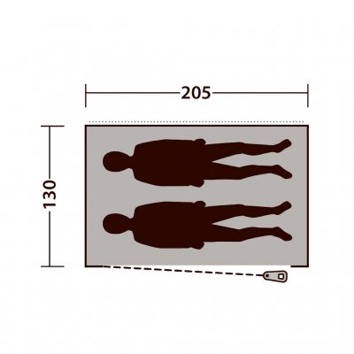 Planlösning Outwell Freestanding inner extra sovkabin.