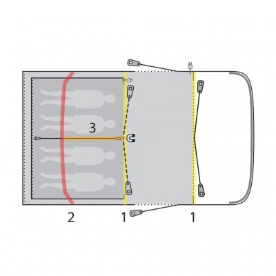 Reservdelar för luftkanaler till Outwell Hayward Lake 4ATC familjetält.