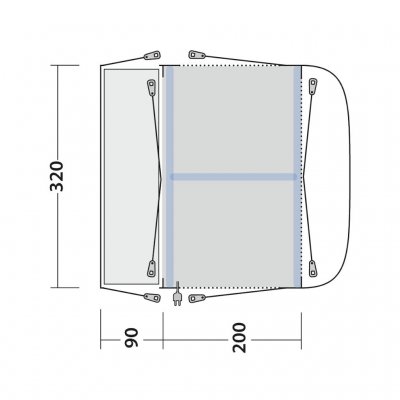 Layout Outwell Parkville 200SA Biltelt