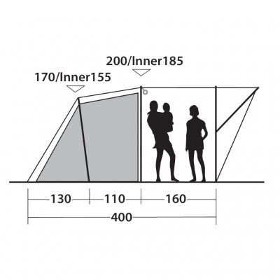 Höjdskiss för Campingtält Outwell Sky 4