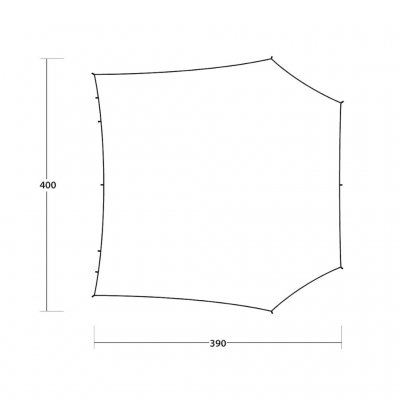 Mål fra over presenningen Outwell Canopy L soltak.