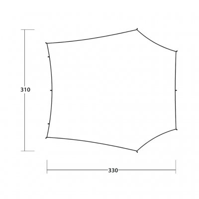 Mål fra toppen av presenningen Outwell Canopy M Soltak.