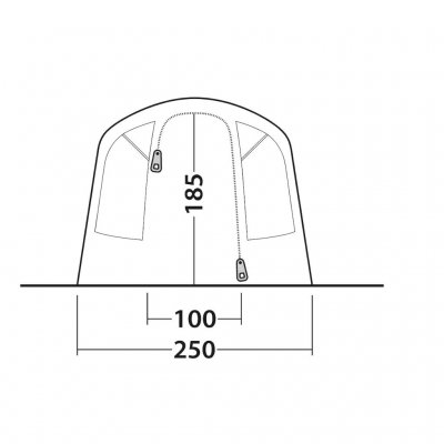 Dimensjoner på døren Outwell San Antonio 2 Air
