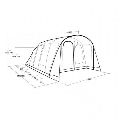 Måltegning for Outwell Colorado 5 Air familietelt