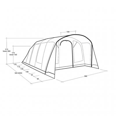 Måltegning for Outwell Colorado 6 Air familietelt