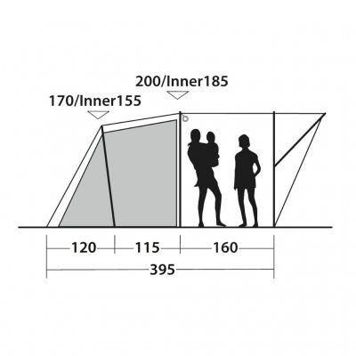Høydetegning for campingtelt Outwell Sky 4