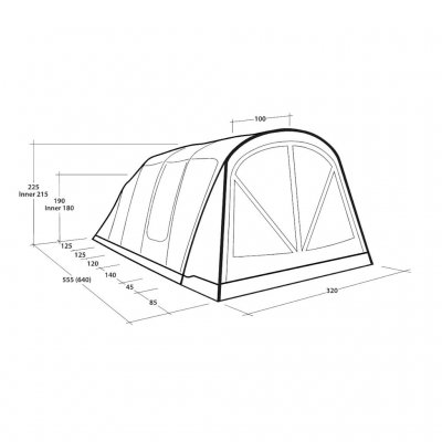 Dimensjoner på Outwell Florida 5 Air familieteltet