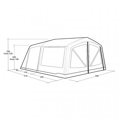 Dimensjoner på Outwell Maryland 5 Air