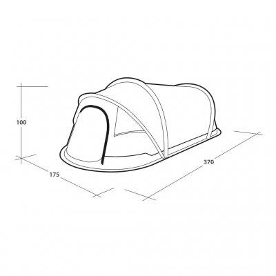 Dimensjoner på Outwell Nexion 2 Forest campingtelt.