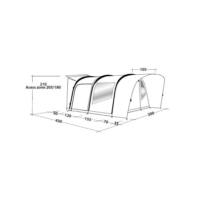 Måttskiss Easy Camp Guard Air Biltält