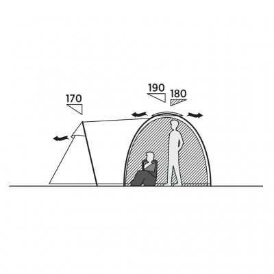 Høyde for telt og sovehytte Easy Camp Kinn 5