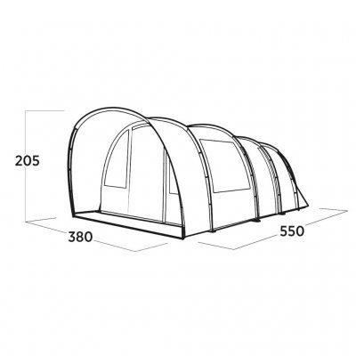 Målskisse for familieteltet Easy Camp Skarvan 6