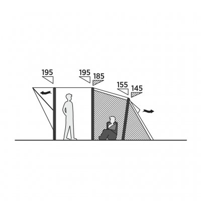 Skissehøyde for Easy Camp Senja 4 Air