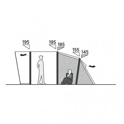 Skissehøyde for Easy Camp Brimnes 5 Air