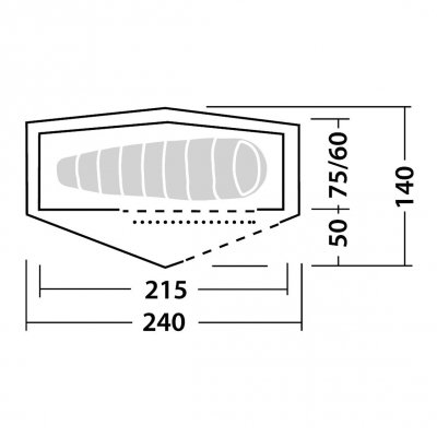 Planlösning för Robens Starlight 1 tält.