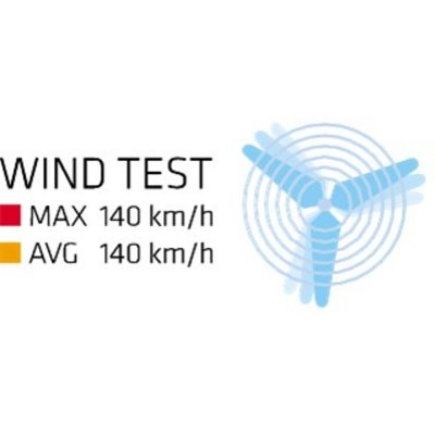 Tältkåtan är testat för vindar upp till 140 km/t.
