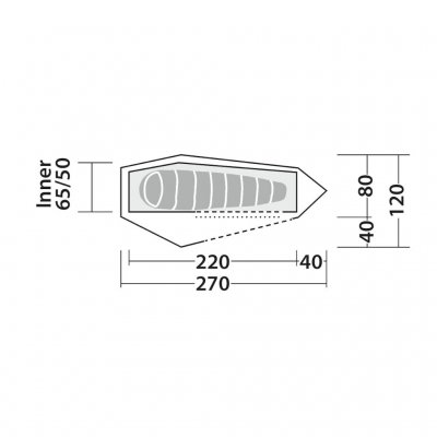 Plantegning av Robens Cress 1 Pro Telt