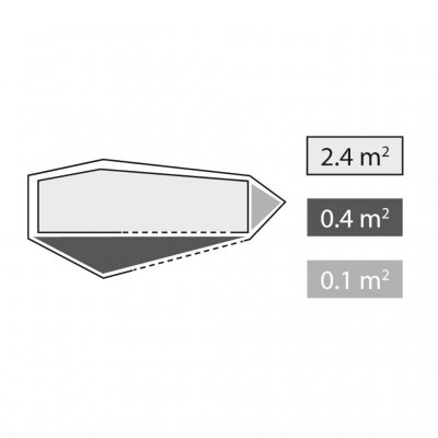 Sovekabin med oppbevaringslomme i fotenden på friluftsteltet Robens Cress 1 Pro 1-mannstelt