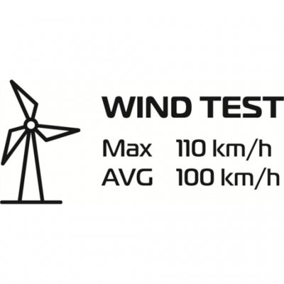 Robens Aster 3 Pro kuppeltelt er testet for vind opp til 110 km/t.
