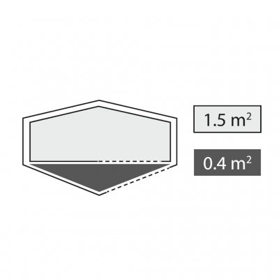 Fordeling av sovekabin og vestibyle for Robens Starlight 1 Exp