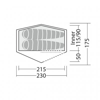Planløsning for Robens Starlight 2 Exp telt.