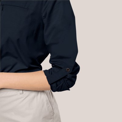 Upprullningsbara ärmar.