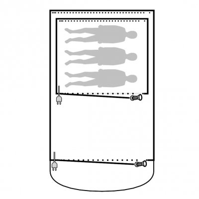 Mattan täcker hela familjetältets allrum.