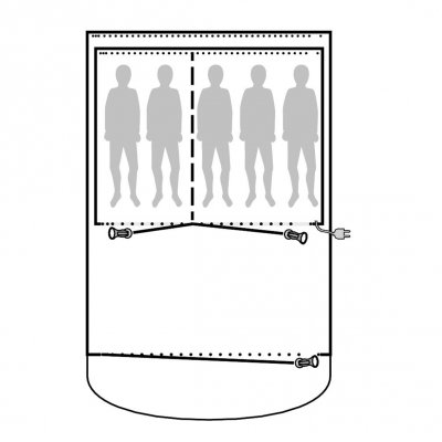 Mattan täcker allrummet i tältet.