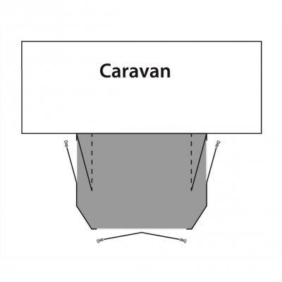 Golvskyddet täcker hela golvytan på förtältet Cove 340A från Outwell.