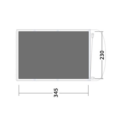 Täckningsskiss för golvskydd till Outwell Lindale 3PA familjetält.