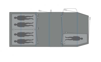 Outwell Knightdale 7PA Golvskydd täcker hela tältet.
