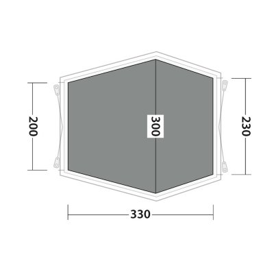 Mattan täcker hela allrummet i tältet Outwell Woodcrest