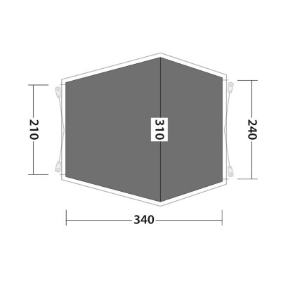 Golvskyddet täcker hela tältgolvet för Outwell Woodcrest