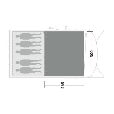 Mattan täcker hela familjetältets allrum.