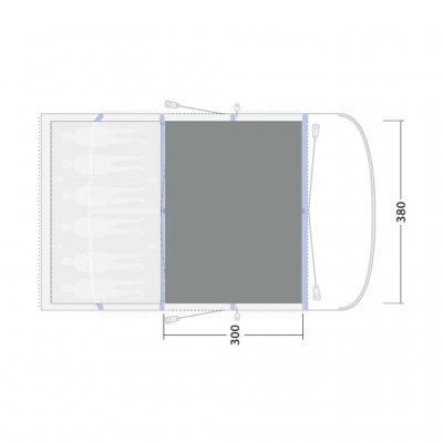 Mattan täcker hela tältets allrum.