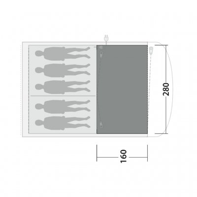 Planlösning för matta till Outwell Ashwood 5