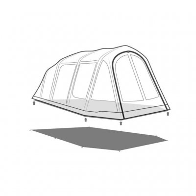 Golvskyddet läggs under tältet vid montering.