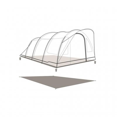 Golvskyddet läggs under tältet vid montering.